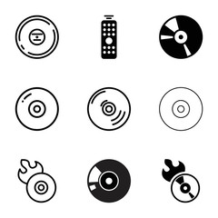 Canvas Print - Dvd icons. set of 9 editable filled and outline dvd icons