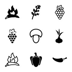 Canvas Print - Eating icons. set of 9 editable filled and outline eating icons