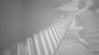 © SERGEYMANSUROV - Abstract white interior with neon lighting. 3D illustration and rendering.