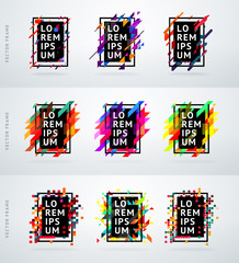 Wall Mural - Set vector modern framework for text for hipsters.