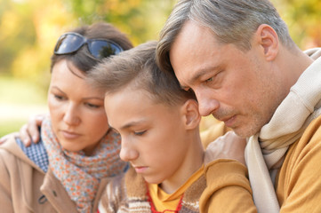 Poster - family in the autumn park