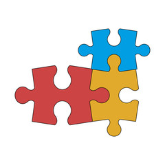 Sticker - Puzzles jigsaw isolated icon vector illustration graphic design