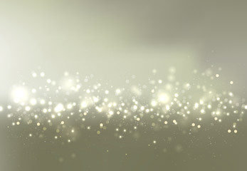 Wall Mural - gold and silver bokeh sky background with glitter light.