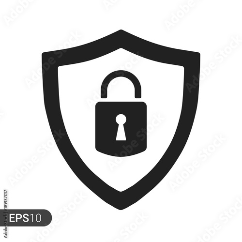 Fotografía Abstract security vector icon illustration isolated on white background