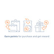 Loyalty program, earn points and get reward, marketing concept