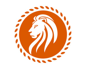 Canvas Print - orange lion leo image vector icon logo