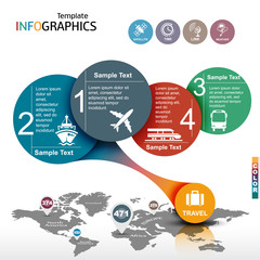 Wall Mural - Infographic template. travel, vacation