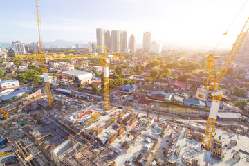 Wall Mural - construction site in midtown of modern city