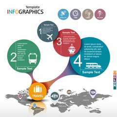 Wall Mural - Infographic template. travel, vacation