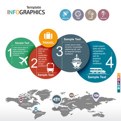 Wall Mural - Infographic template. travel, vacation