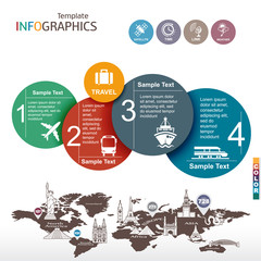 Wall Mural - Infographic template. travel, vacation