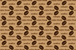 © danlersk - Coffee vector pattern - brown pattern with text, Coffee beans with  text arabica, robusta and coffee break
