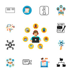 Canvas Print - Information management icon set