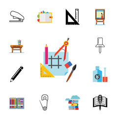 Canvas Print - Stationary equipment icon set