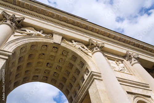 Fotografie, Obraz Colonnade Reistna classicist architecture detail, Lednice Valtice Moravia, Czech