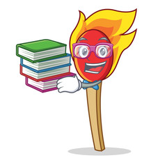 Poster - Student with book match stick mascot cartoon