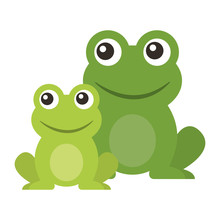 Frog Cute Animal Sitting Cartoon Vector Illustration