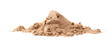 Pile of cocoa protein powder isolated