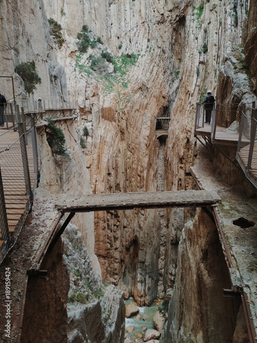 Wide angle view of 'El Caminito del Rey' King's Little Path footpath, one of the most Dangerous in the world, reopened in 2015 Poster