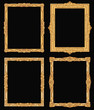 © MicroOne - Vintage gold ornate square frames isolated. Retro shiny luxury golden vector borders