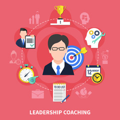 Wall Mural - Leadership Coaching Concept Illustration