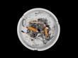 © dule964 - Cigarette stubs, matches and ash in ashtray isolated on white background, top view