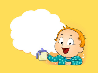 Wall Mural - Kid Boy Toddler Sippy Cup Illustration