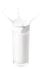 Sticker - glass of milk with splashes