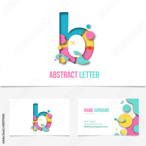 Paper Cut Letter B Realistic Creative Design Paper Cut Letter B Realistic Creative Design Template On The Business Card Abstract Colorful Alphabet