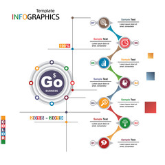 Wall Mural - infographics business template elements