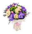 Bouquet with roses, tulips and orchids