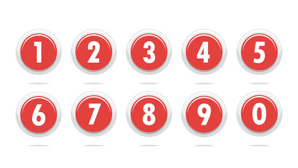 Buttons with numbers vector