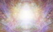 Beautiful Sacred Healing Light Background - shimmering sparkling brilliant white light centre with an intricate multi coloured energy form radiating outwards and upwards