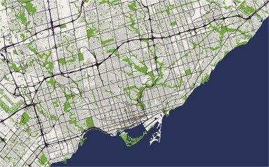 Wall Mural - vector map of the city of Toronto, Canada