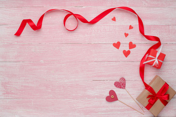 Happy Valentines Day love celebration in a rustic style isolated.