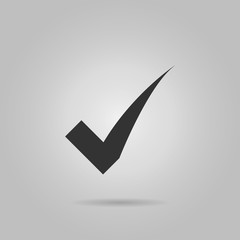 Wall Mural - Black check mark icon. Tick symbol in black color, vector illustration.