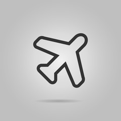 Wall Mural - Airplane Icon in trendy flat style isolated on grey background. Plane symbol for your web site design, logo, app, UI. Vector illustration, EPS10.