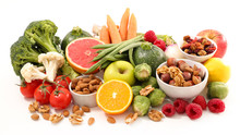 Assorted Health Food On White Background