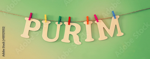 Fotomural Purim celebration concept (jewish carnival holiday).