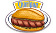 Choripan - argentinian hot dog - vector