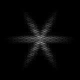 Fototapeta Młodzieżowe - Vector white hexagons in star shape halftone effect on black background.