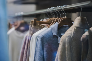 Wall Mural - Women clothes on hangers