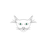 Fototapeta Koty - Head cat sign on white background