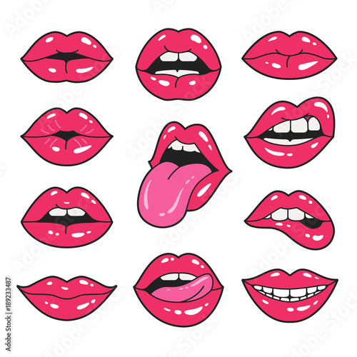 Lips patches collection Poster Mural XXL