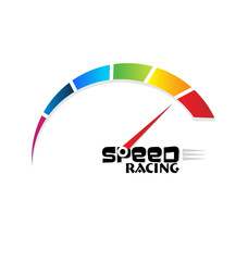 Colorful speed meter vector