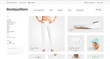 © Alexandr Bognat - Fashion web store template mock up isolated, 3d illustration. Clothing web page interface mockup. Internet website template. Websstore screen layout for computer display.