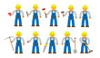 © Piotr - Blue collar worker. Flat illustrations set.