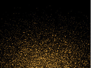 Wall Mural - gold glitter particles on transparent background. golden glowing lights magic effects. glow sparkles