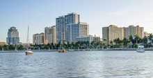 View Of The West Palm Beach Downtown From The Intracoastal Waterway