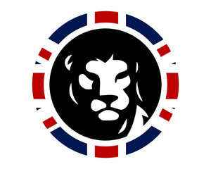 Canvas Print - union jack lion leo image vector icon logo